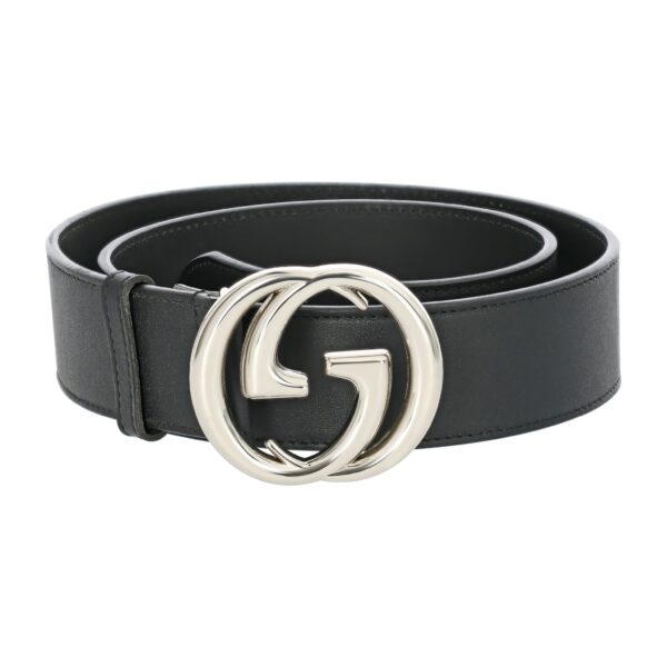 Leather Belt Silver / Chromium Buckle 40 mm - Image 2