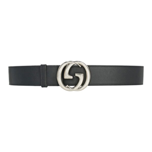 Leather Belt Silver / Chromium Buckle 40 mm - Image 4