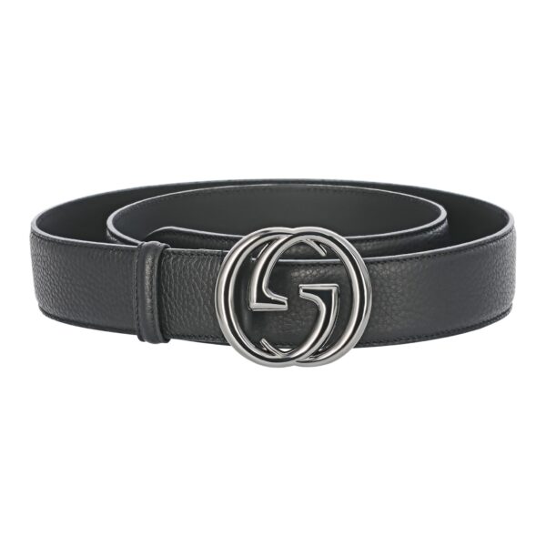 Leather Belt Silver / Chromium Buckle 40 mm - Image 5