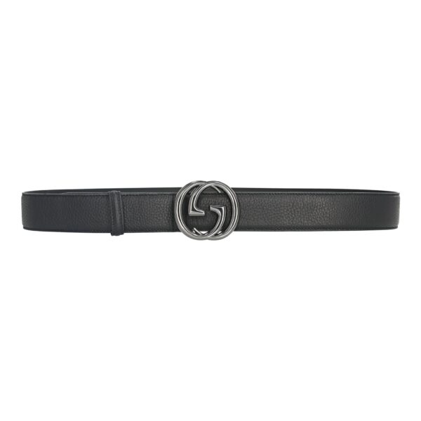 Leather Belt Silver / Chromium Buckle 40 mm - Image 6