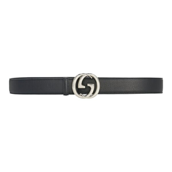 Leather Belt Silver / Chromium Buckle 40 mm