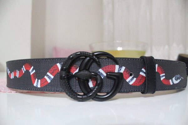 Black Buckle Snake Design Leather - Image 2