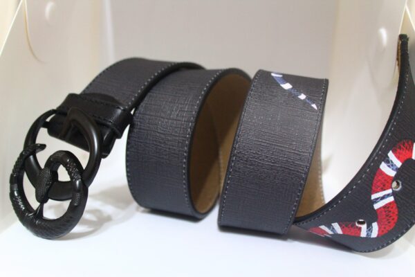 Black Buckle Snake Design Leather - Image 3