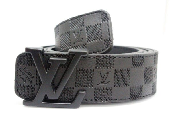 Black Damier Leather Belt - Image 3