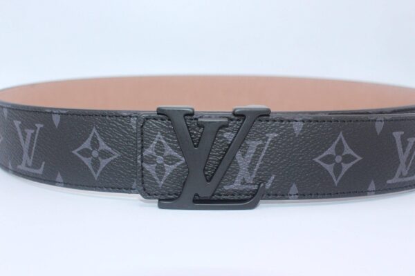 Black Monogram style Leather Belt