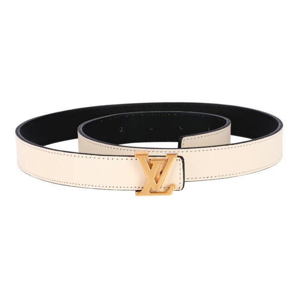 Reversible Beige / Black Leather Belt 25 mm