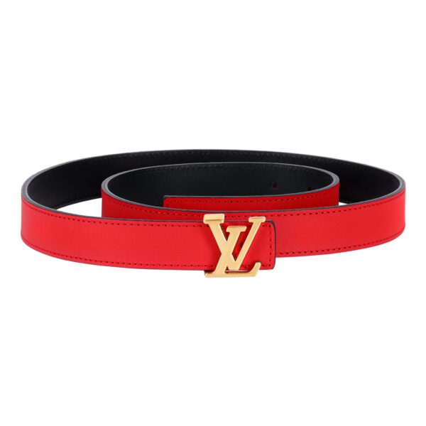 Reversible Red / Black Leather Belt 25 mm