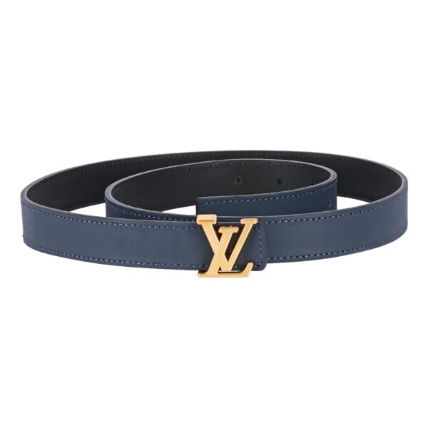 Reversible Dark Blue / Black Leather Belt 25 mm