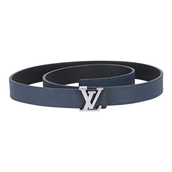 Reversible Dark Blue / Black Leather Belt 25 mm - Image 5