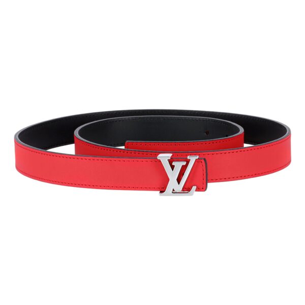 Reversible Red / Black Leather Belt 25 mm - Image 3