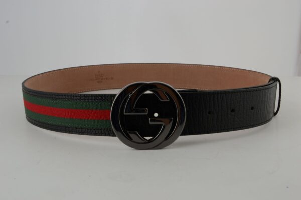 GG Red & Green Stripe Chrominum Buckle