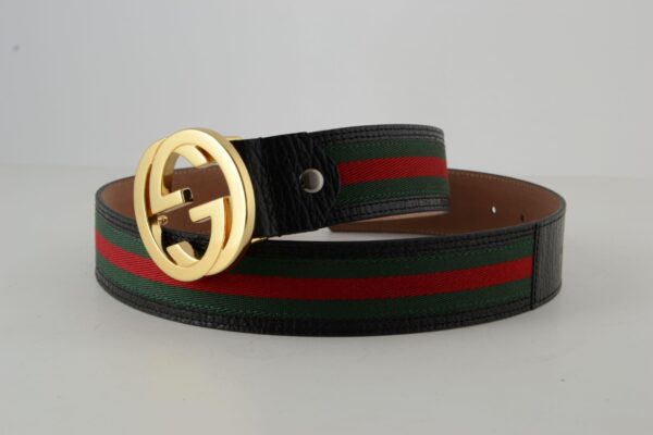 GG Red & Green Stripe Gold Buckle