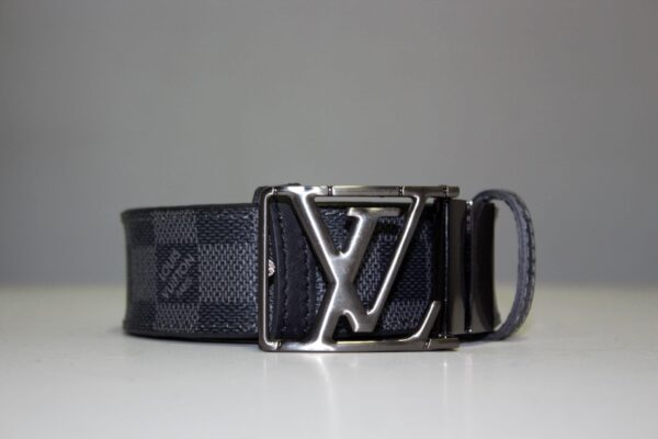 Grey & Black Damier Reversible Leather Belt - Image 3