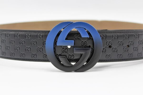 Gucci Signature leather with Black&Blue Buckle