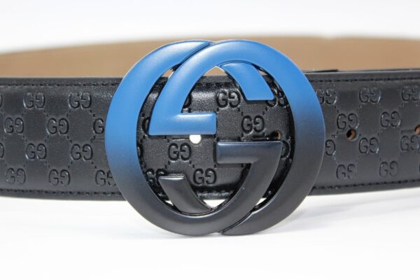 Gucci Signature leather with Black&Blue Buckle - Image 2