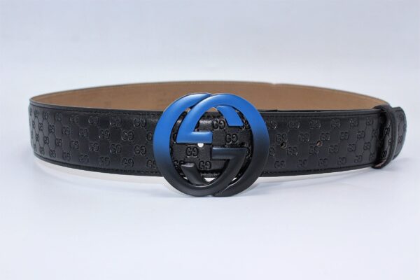 Gucci Signature leather with Black&Blue Buckle - Image 4