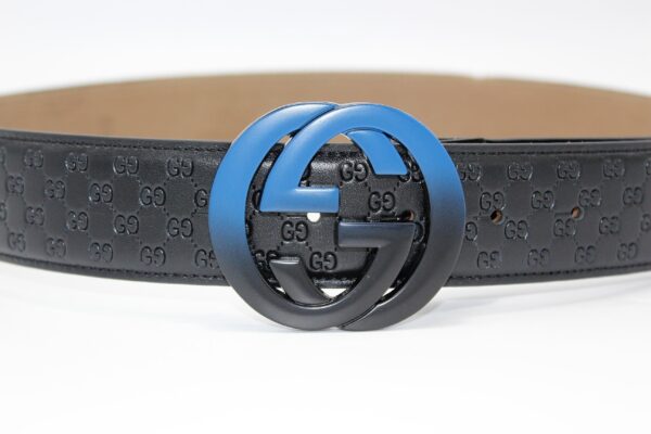 Gucci Signature leather with Black&Blue Buckle - Image 5