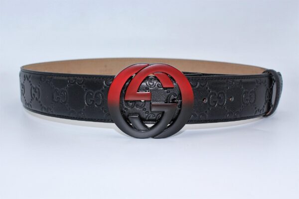 Gucci Signature leather with Black&Red Buckle