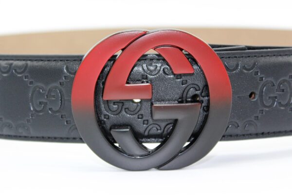 Gucci Signature leather with Black&Red Buckle - Image 2