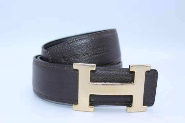 H Buckle Belt Reversible Dark Brown&Black - Image 3