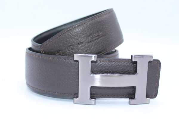 H Buckle Belt Reversible Dark Brown&Black - Image 6