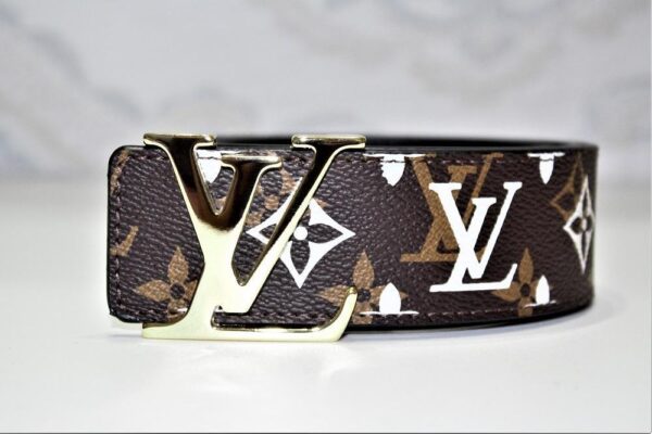 New Brown Monogram style Leather Belt Amazing