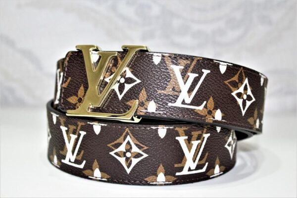 New Brown Monogram style Leather Belt Amazing - Image 2