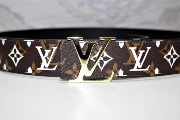 New Brown Monogram style Leather Belt Amazing - Image 3