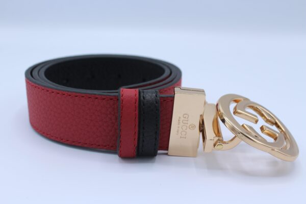 Reversible GG Buckle Leather Belt - Image 3