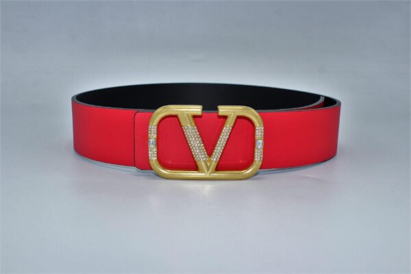 REVERSIBLE V DIAMOND LOGO SIGNATURE BELT IN GLOSSY CALFSKIN 40 MM - Image 3