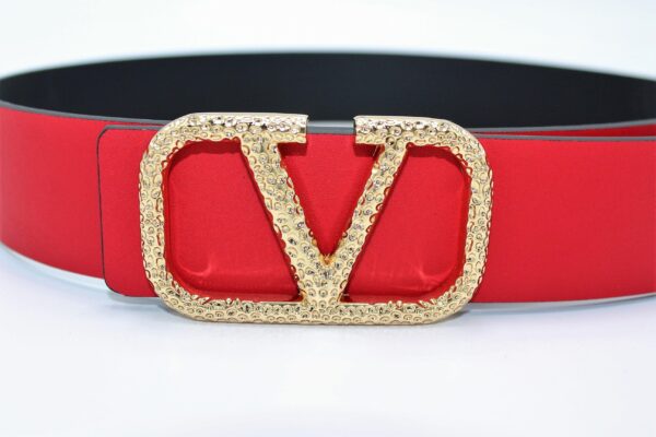 REVERSIBLE V LOGO SIGNATURE BELT IN GLOSSY CALFSKIN 40 MM