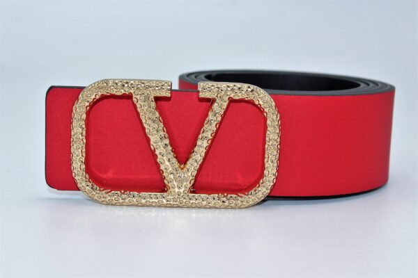 REVERSIBLE V LOGO SIGNATURE BELT IN GLOSSY CALFSKIN 40 MM - Image 2