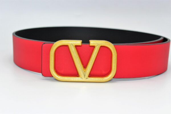 REVERSIBLE V LOGO SIGNATURE BELT IN GLOSSY CALFSKIN 40 MM - Image 3