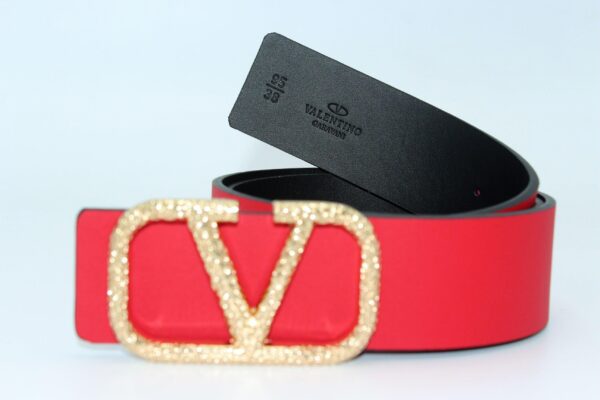 REVERSIBLE V LOGO SIGNATURE BELT IN GLOSSY CALFSKIN 40 MM - Image 4