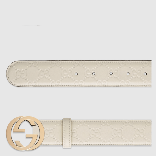 Signature Leather Belt White - Image 2