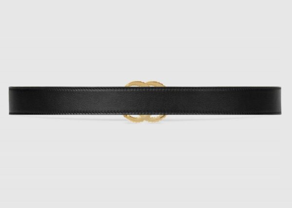 Torchon Double G Buckle Black Leather Belt - Image 2